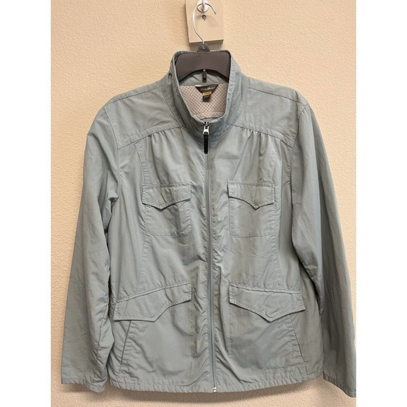 Eddie Bauer Travex Jacket Coat Sz XL Full Zip Pockets Light Blue - Picture 11 of 11